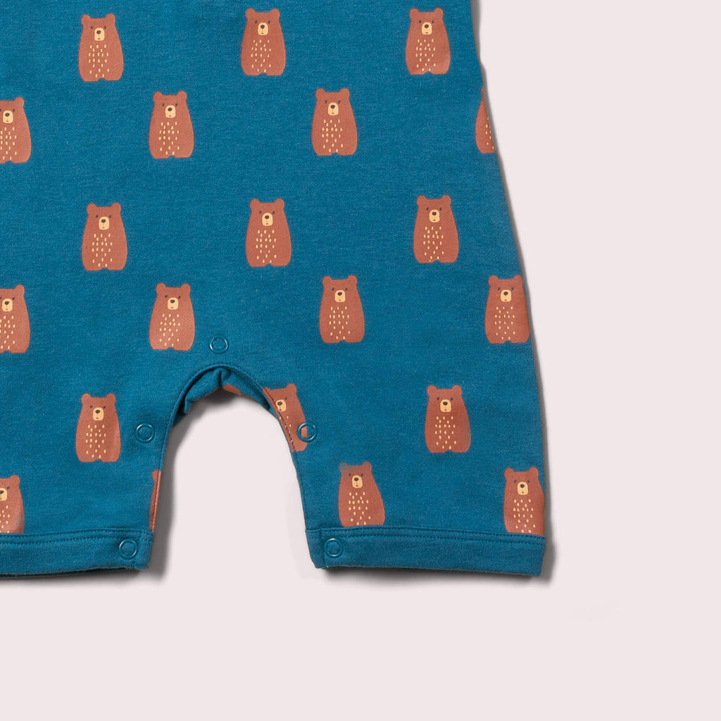 Little Green Radicals Teddy Bears Organic Romper