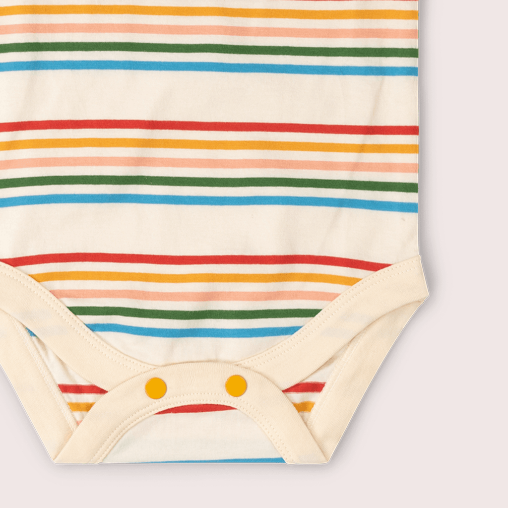 Little Green Radicals Vintage Rainbows Organic Baby Bodysuit 2 Pack