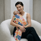 Solstice Stories Large Organic Cotton Muslin Swaddle Blanket - Matisse Print