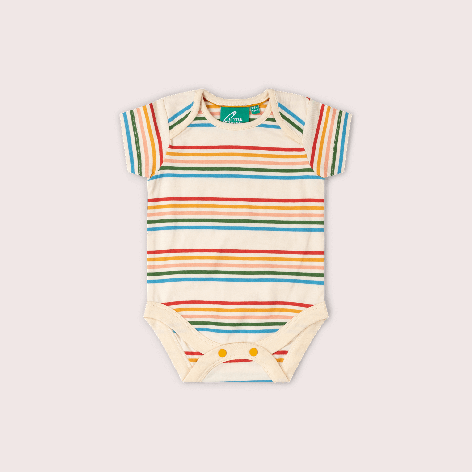 Little Green Radicals Vintage Rainbows Organic Baby Bodysuit 2 Pack