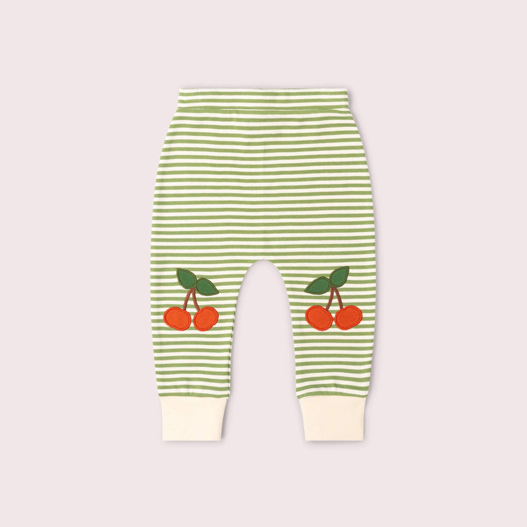Little Green Radicals Cherry Knee Patch Striped Joggers