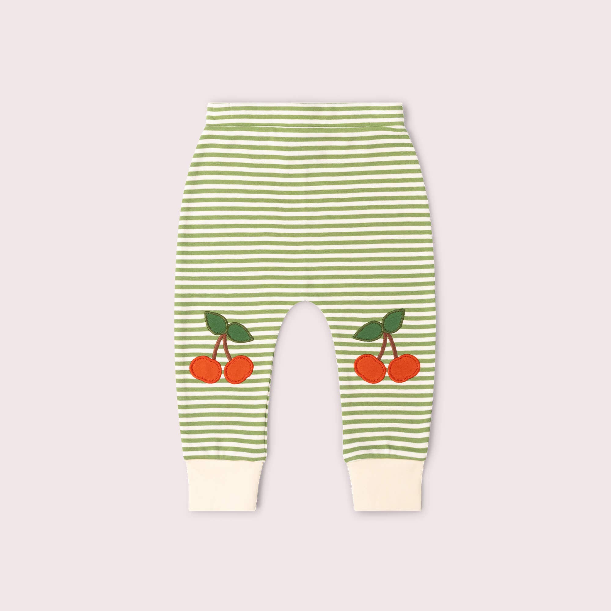 Little Green Radicals Cherry Knee Patch Striped Joggers