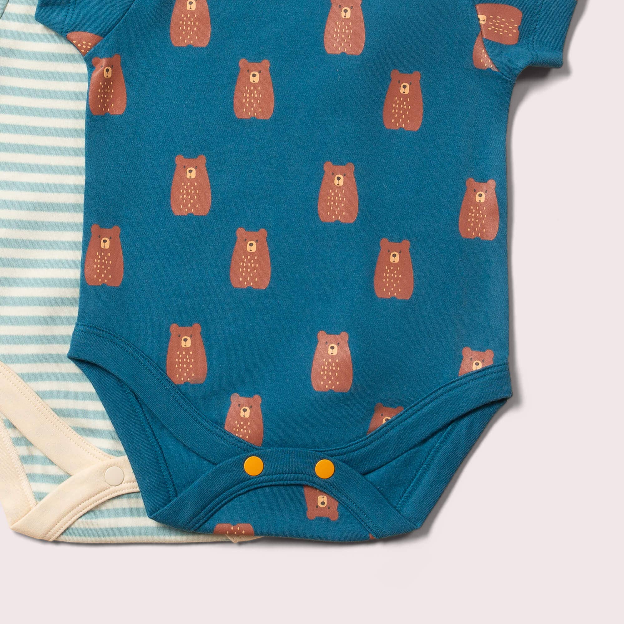Little Green Radicals Teddy Bears Organic Baby Bodysuit Set 2 Pack