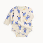 The Bonnie Mob - Elephant Print Organic Cotton Baby Bodysuit - DOODLE