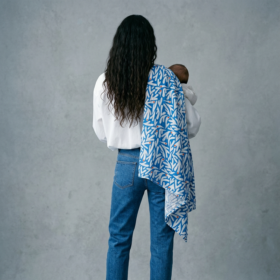 Solstice Stories Large Organic Cotton Muslin Swaddle Blanket | Coconut Grove
