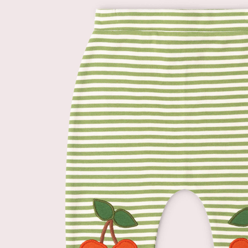 Little Green Radicals Cherry Knee Patch Striped Joggers