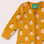 Little Green Radicals Summer Pears Zip Organic Babygrow