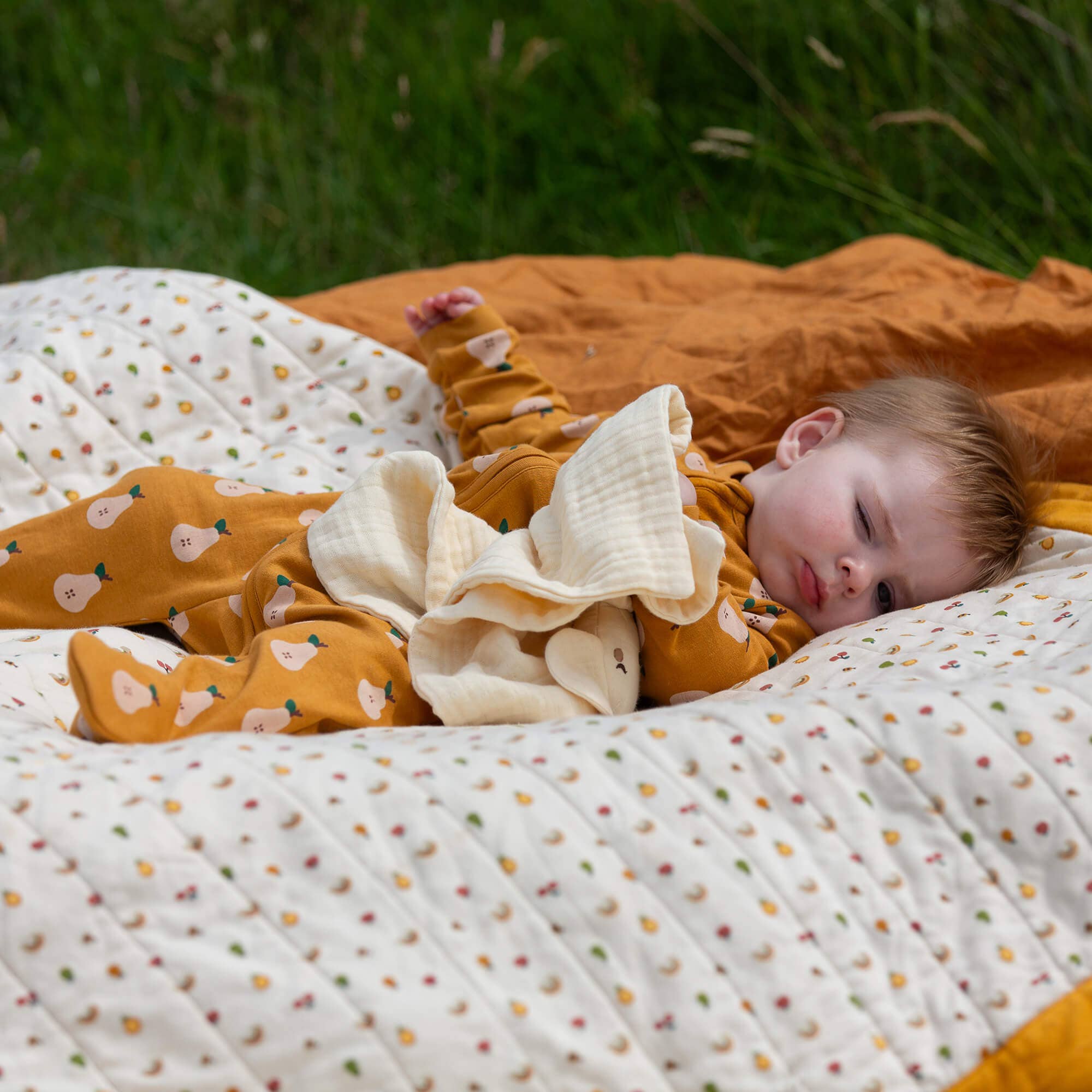 Little Green Radicals Summer Pears Zip Organic Babygrow