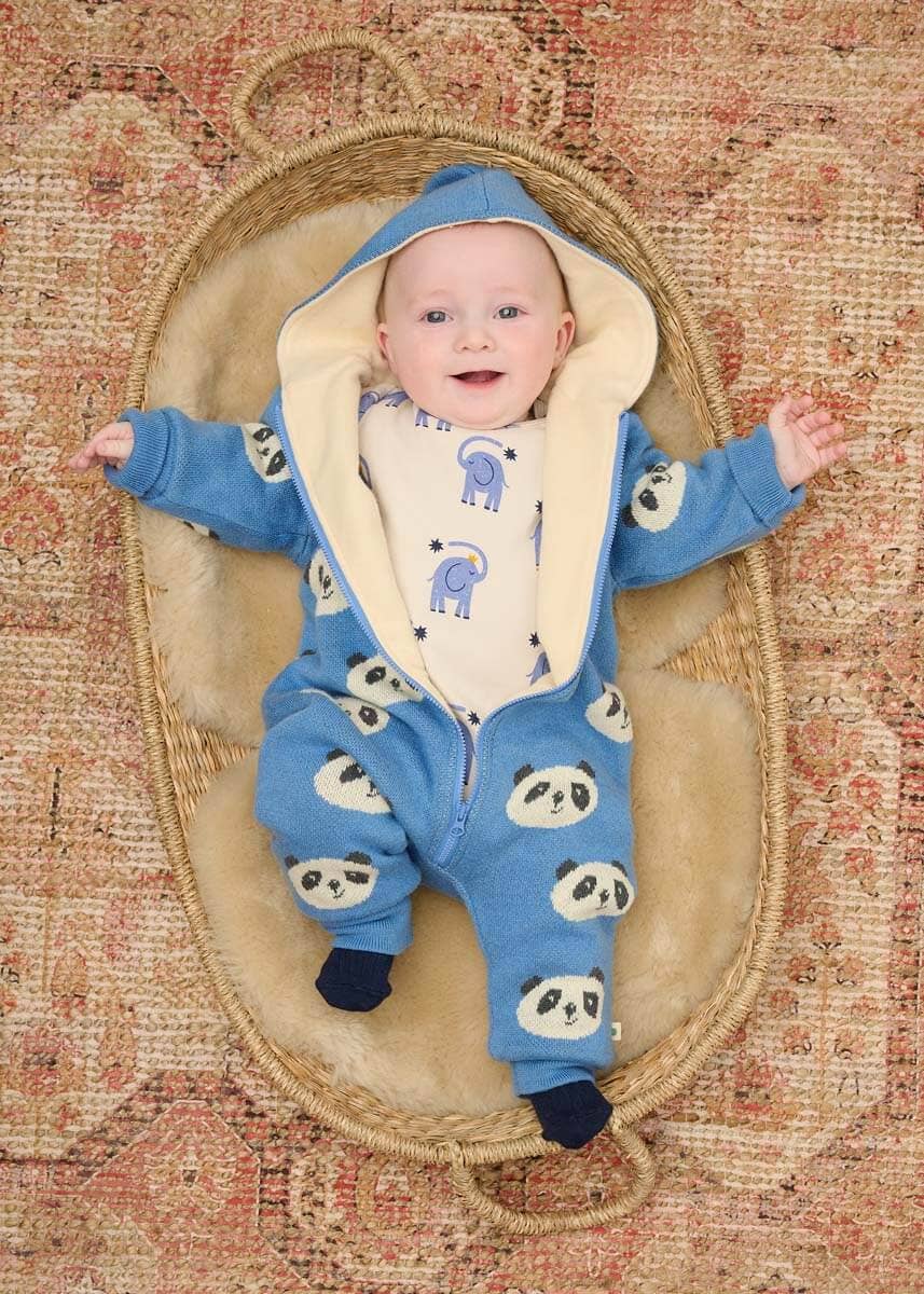 The Bonnie Mob - Elephant Print Organic Cotton Baby Bodysuit - DOODLE