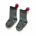 Mama Siesta Grey Pom Pom Socks