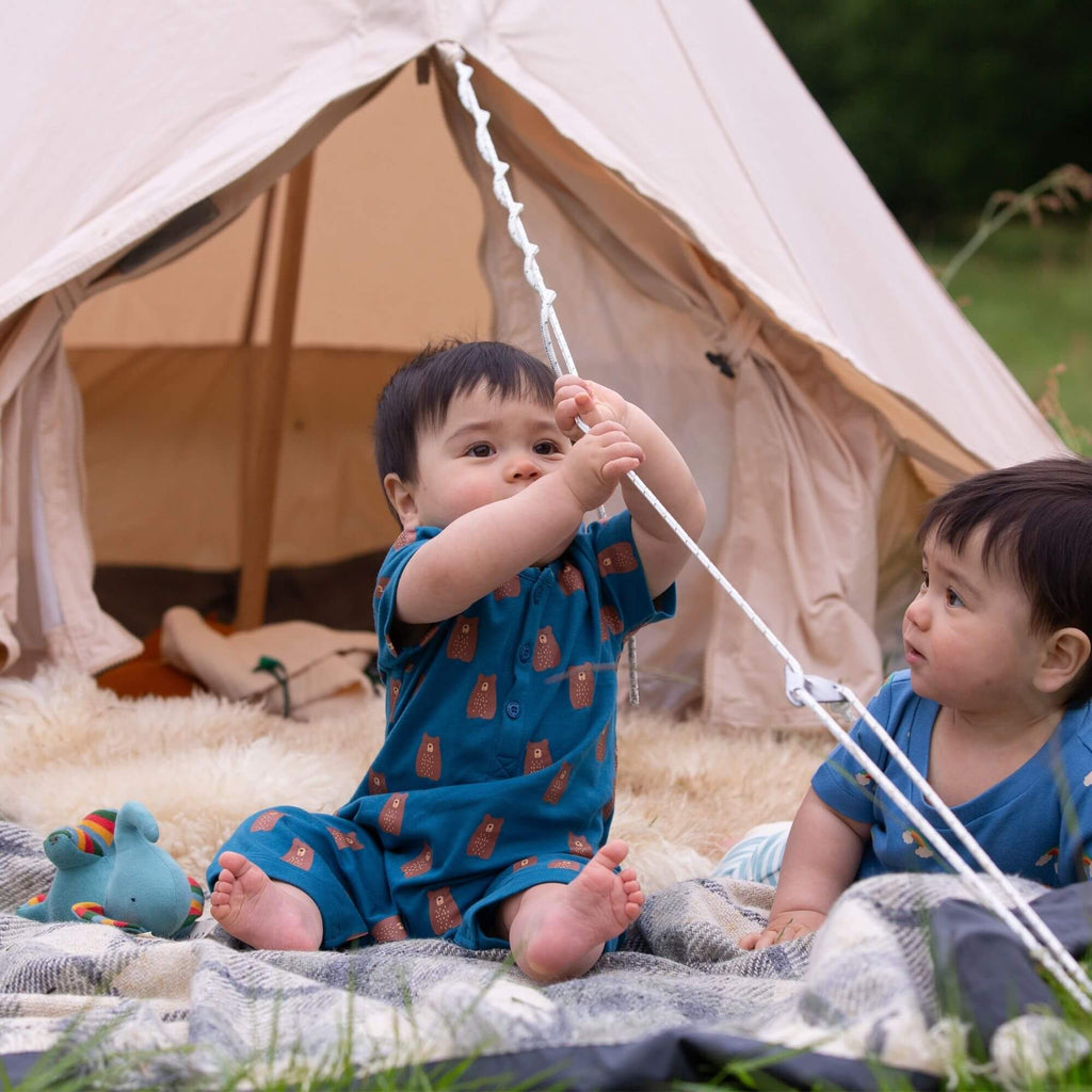 Little Green Radicals Teddy Bears Organic Romper