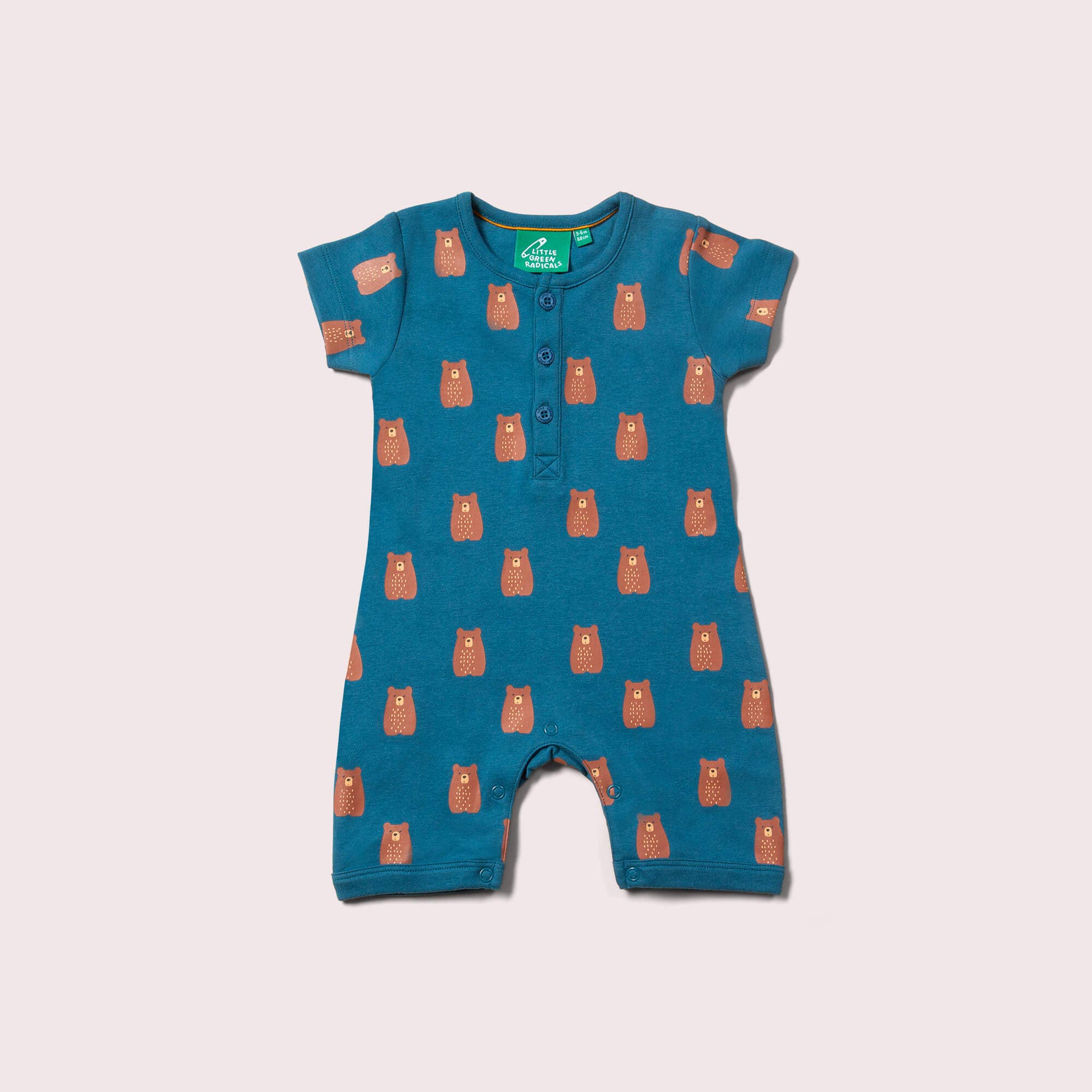 Little Green Radicals Teddy Bears Organic Romper