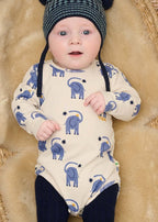 The Bonnie Mob - Elephant Print Organic Cotton Baby Bodysuit - DOODLE