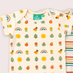 Little Green Radicals Vintage Rainbows Organic Baby Bodysuit 2 Pack