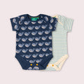 Little Green Radicals Singing Whales Organic Baby Bodysuit 2 Pack