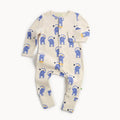 The Bonnie Mob - Elephant print Convertible Foot Sleepsuit - DUSTER