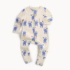 The Bonnie Mob - Elephant print Convertible Foot Sleepsuit - DUSTER